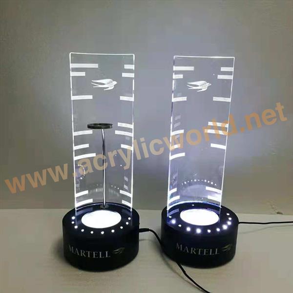 acrylic led wine bottle holder for four bottles