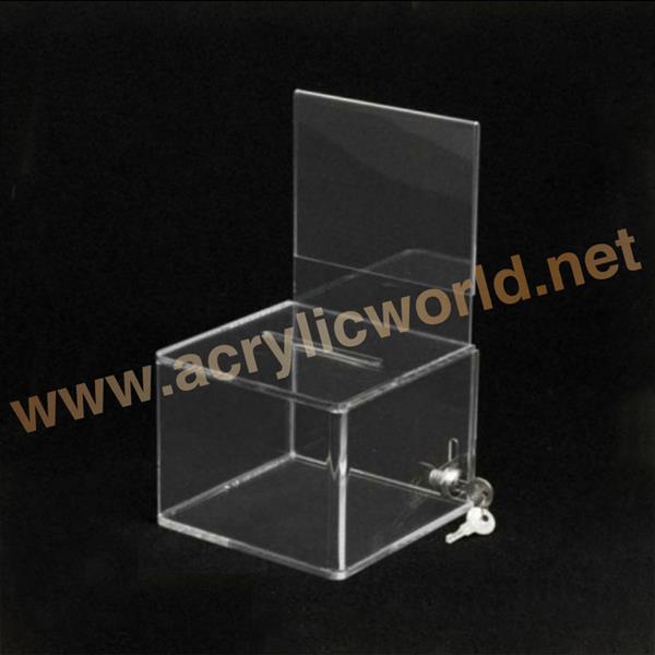 clear acrylic donation box with lock     custom acrylic donation box with brochure holder