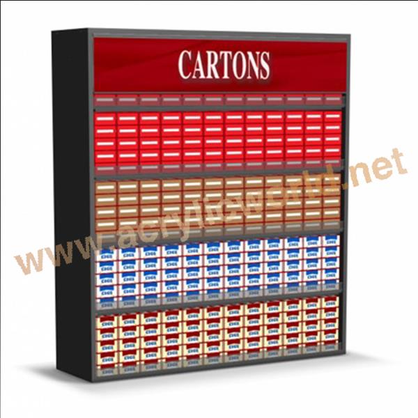 retail shop cigarettes display stand with adversting box