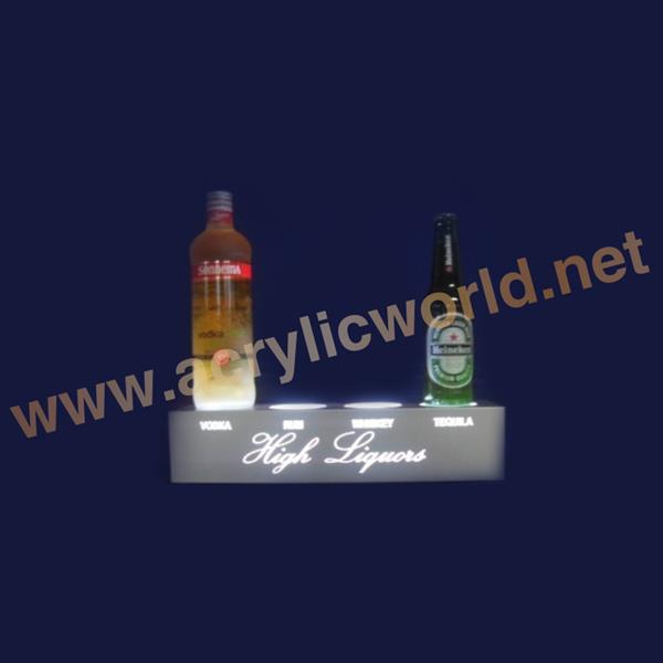 acrylic three wine display led light install