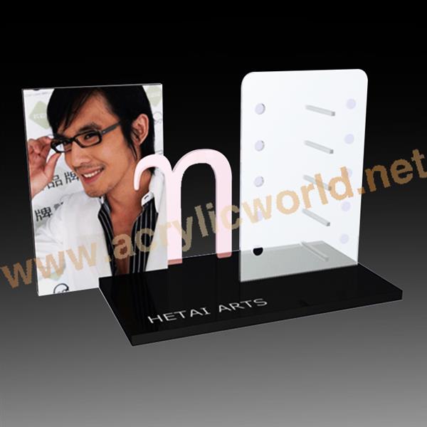 custom glasses display holder with adversting board