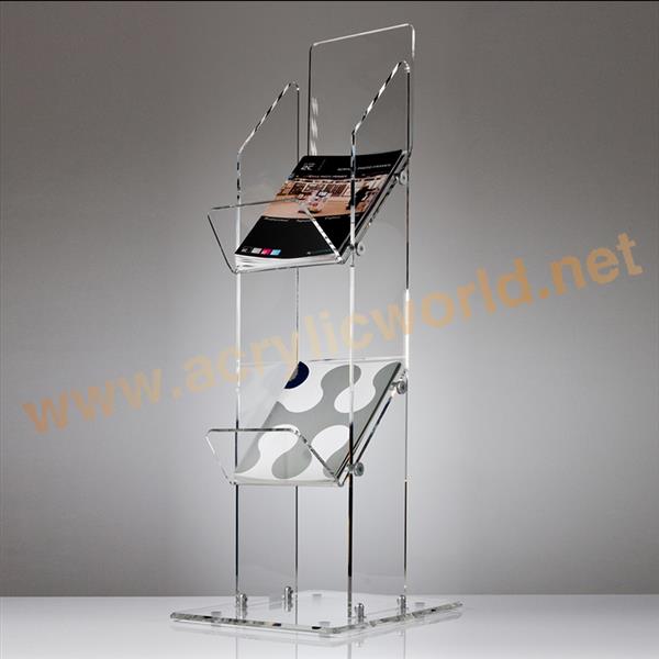 floor standing acrylic brochure holder magazine
