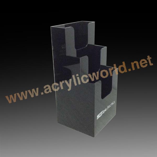 3 floors black acrylic brochure display