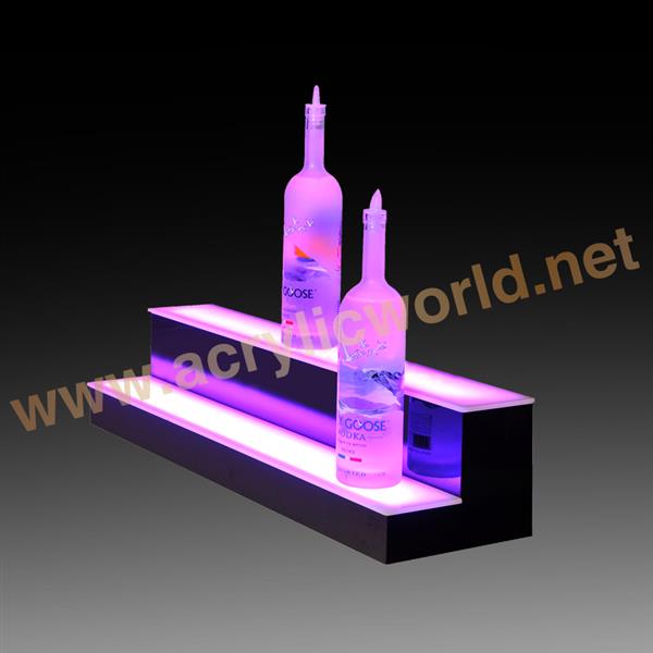 LED LIGHTED BAR SHELVES, Two Step, Bottle Shelf, Display Shelving Sale