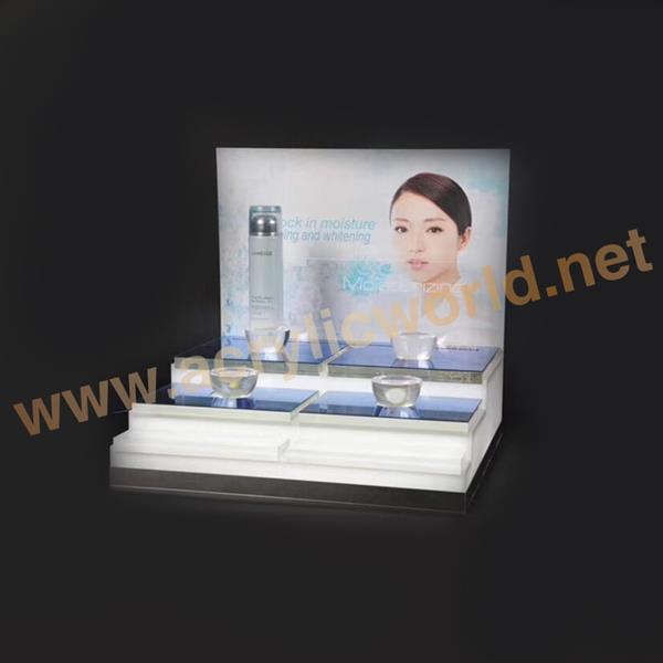 black acrylic cosmetic display cabinet and showcase